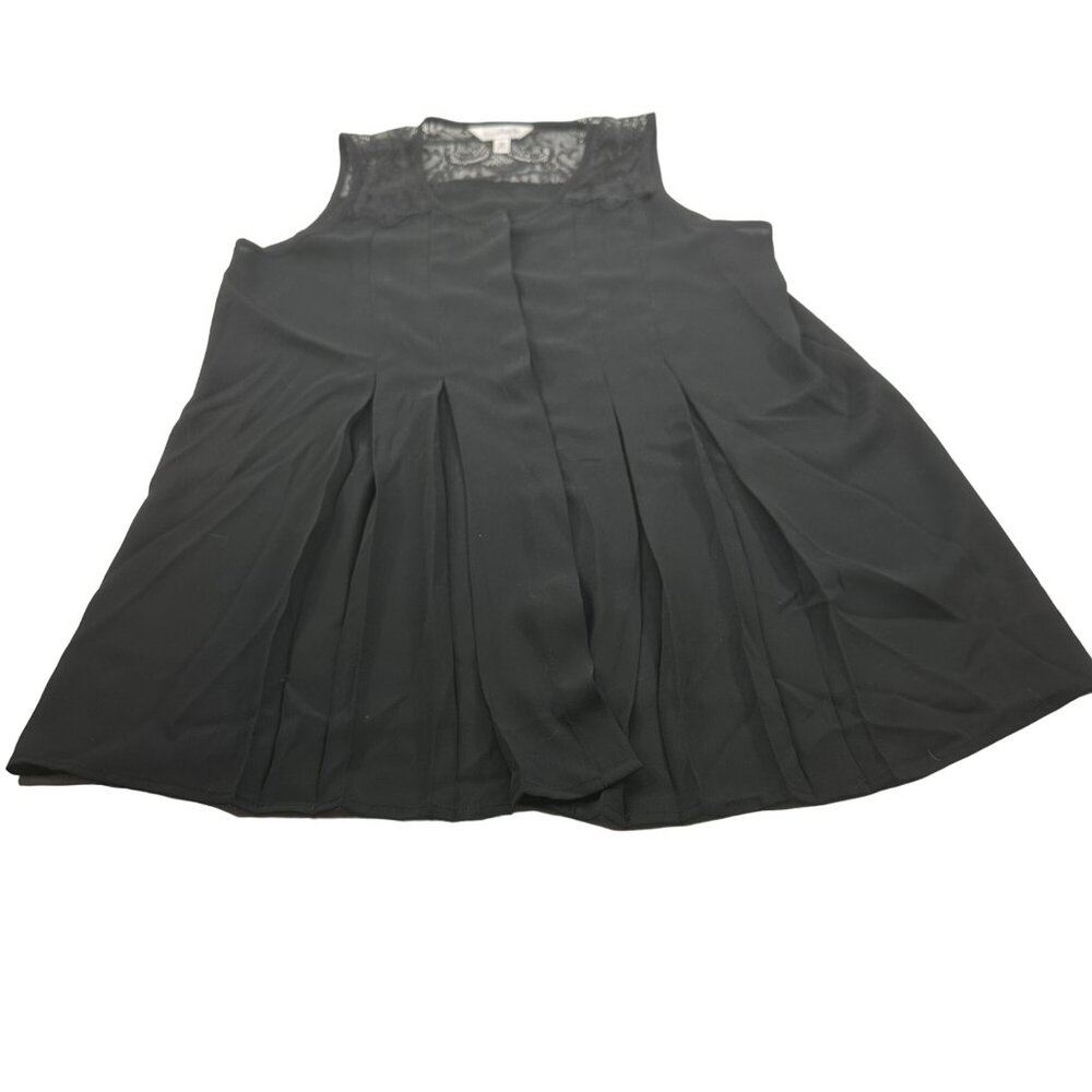 Charming Charlie Women's Size Small Blouse Sleeveless Lace Back Black Preowned